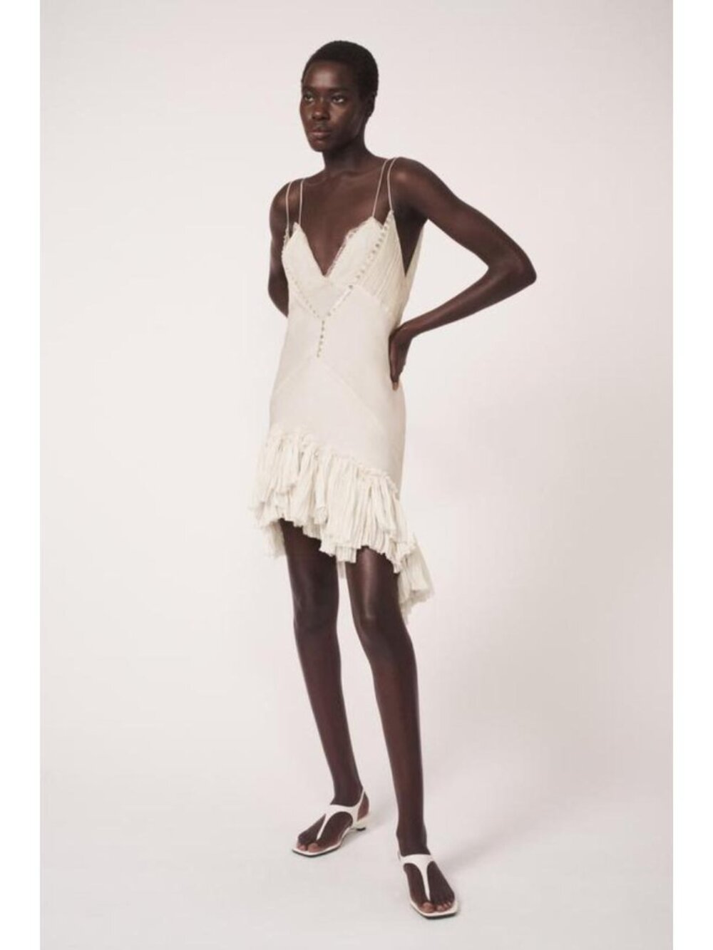 ZARA ASYMMETRIC RUFFLED DRESS - THE ITEM - Picture 6 of 9